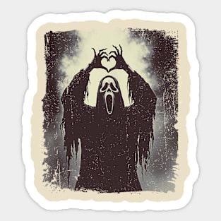 Vintage Ghostface Heart Hands Sticker